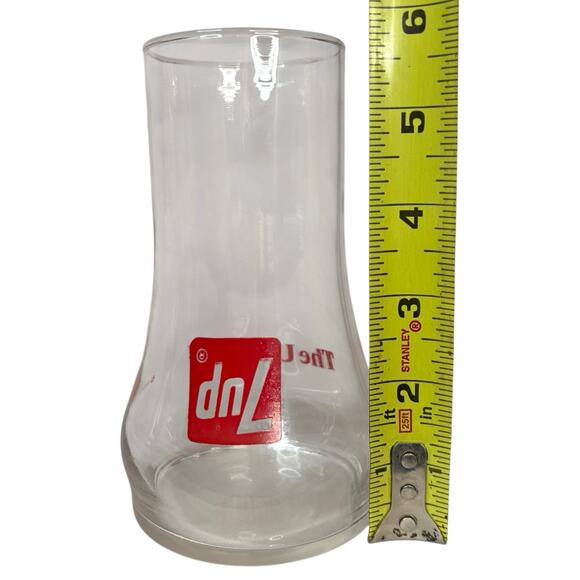 VTG SET OF (2) 7 UP Glass Tumbler THE UNCOLA Upside Down 5" Clear Drinking Cup - Picture 13 of 16